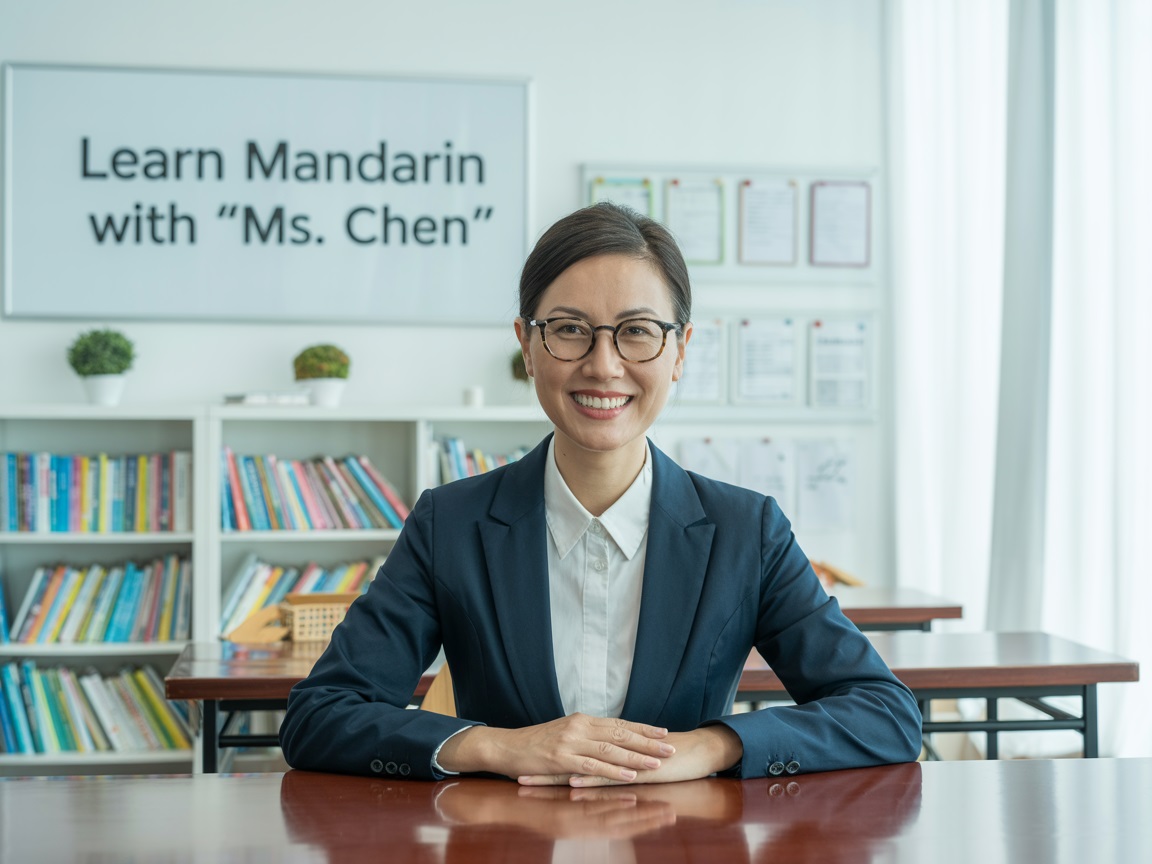 Professional Mandarin teacher in a classroom setting
