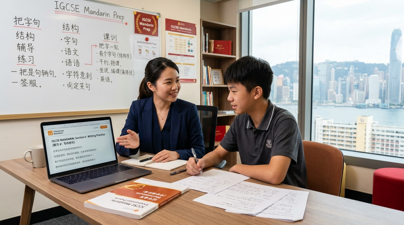 One-on-one private Mandarin tutoring session in Hong Kong